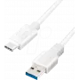 Logilink - USB Cable - USB Type A (M) to USB-C (M) umkehrbar - USB 3.2 Gen 1 - 3 A - 15 cm - White (CU0172)