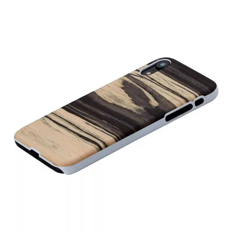 Phone case man and wood for iPhone XR — White Ebony finish