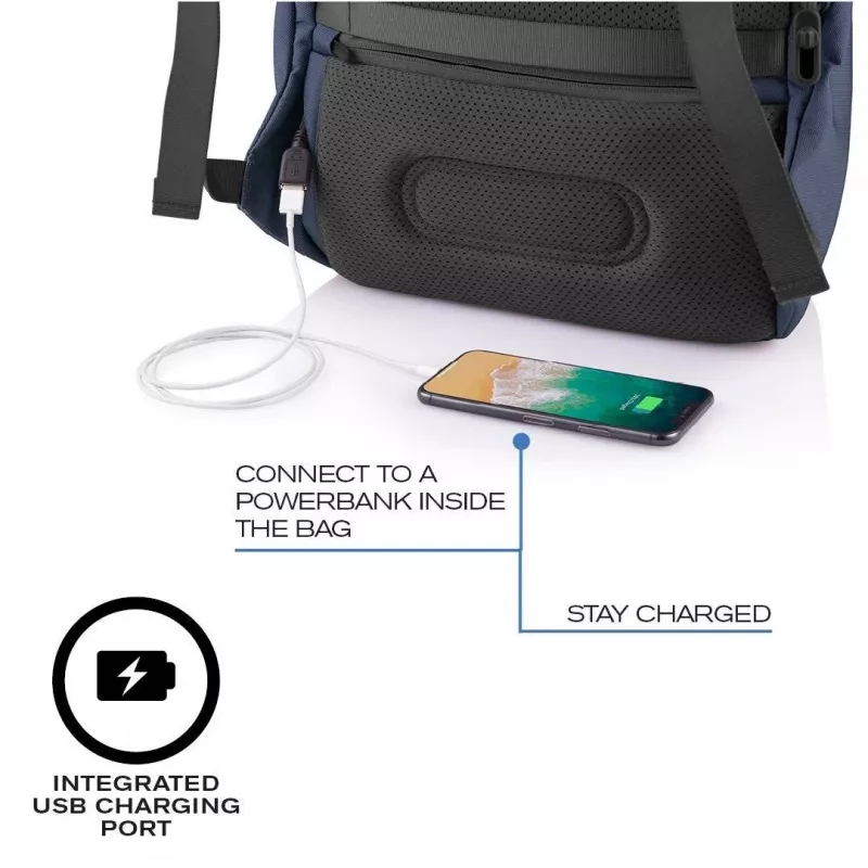 Casual backpack XDDESIGN Bobby Soft with 15.6 inch laptop compartment, 16 L, navy, PET