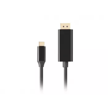 Video cable adapter LANBERG CA-CMDP-10CU-0030-BK, 3 m, USB Type-C to DisplayPort, 4K@60Hz/144Hz support