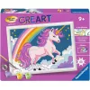 Paint-by-numbers kit Ravensburger CreArt Pink Unicorn painting