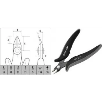 Cutting pliers c.k tools Side Cutter T3886 ESD flat head, slim design
