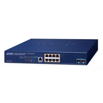 PLANET Layer 3 - 8-Port 2.5GBASE-T Managed L3 2.5G Ethernet (100/1000/2500) Power over Ethernet (PoE) 1U Blue (MGS-6311-8P2X)