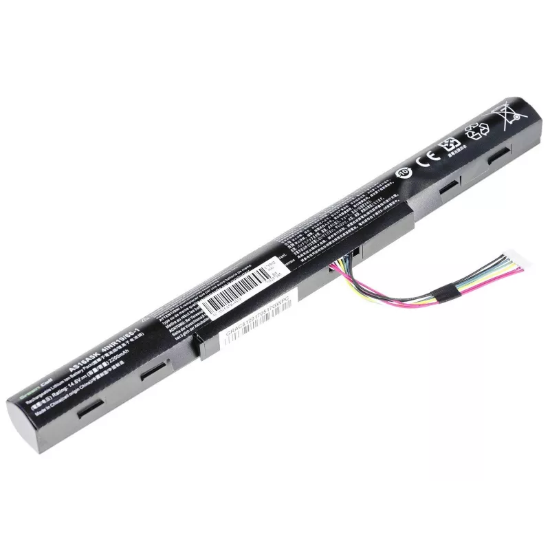 Battery Green Cell AC51 for Acer Aspire E15/E17 — Li-Ion 14.8V 2200mAh 4-cell, black