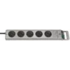 Brennenstuhl 1153340115 Power Strip Super-Solid Line 5-way 2.5 m H05VV-F 3G1,5, Silver (1153340115)