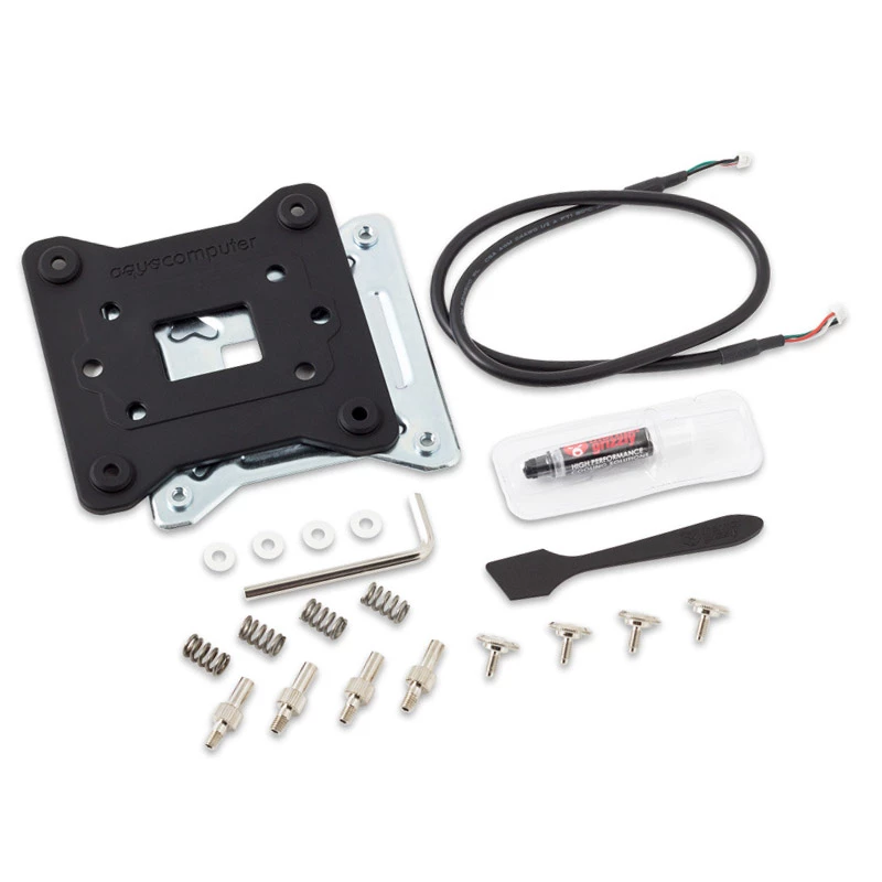 Water block Aqua-Computer 21871 — acetal/aluminium construction, 94×94×22 mm