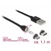 USB Cable DeLOCK 85723 USB 2.0 1.1m USB A USB C/Micro-USB B Black