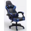 Office chair top e shop REMUS — padded seat and padded backrest, black/blue, with castor wheels