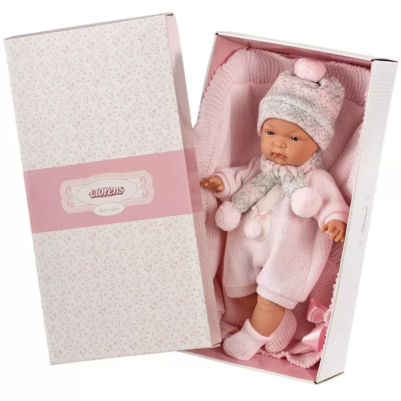 Doll Llorens Crying Doll 38938 Made of Roses, 38 cm lifelike baby doll