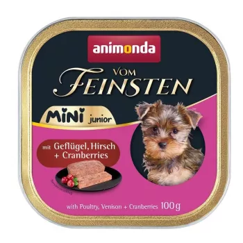 Wet Dog Food animonda Vom Feinsten Mini Junior — Poultry & Venison with Cranberries, 100 g