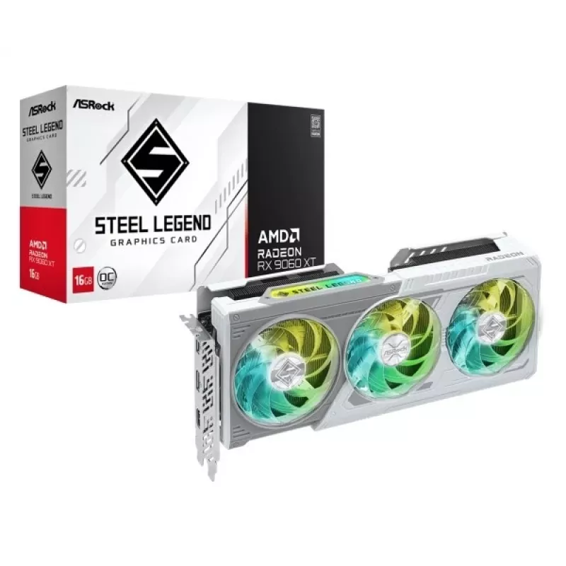 ASRock AMD Radeon RX 9060 XT Steel Legend 16GB OC Graphics Card