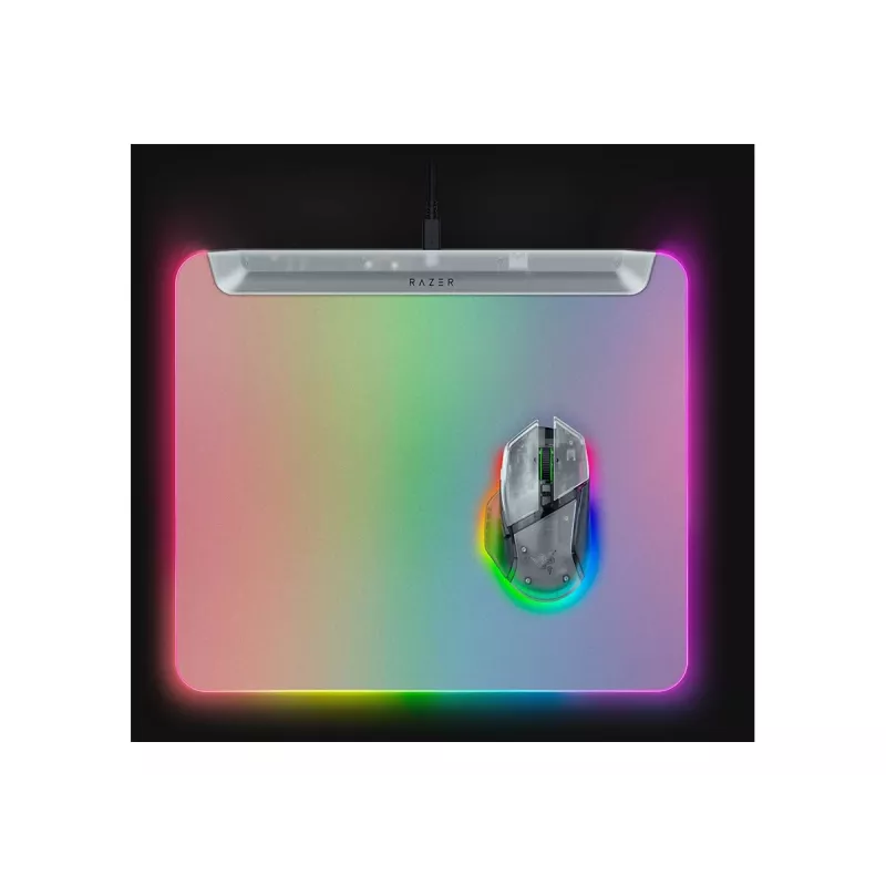 Gaming mouse pad Razer Firefly V2 Pro White — RGB backlit, USB-powered, non-slip base