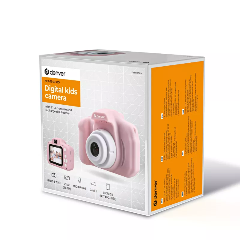 Children's digital camera DENVER KCA-1340RO — compact 85 g, rose