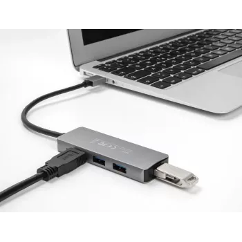 DeLOCK 63171 USB Hub 3.2 Gen 1 Type-A 5000 Mbit/s Grey