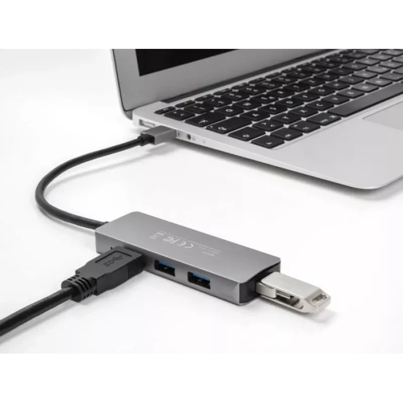 DeLOCK 63171 USB Hub 3.2 Gen 1 Type-A 5000 Mbit/s Grey