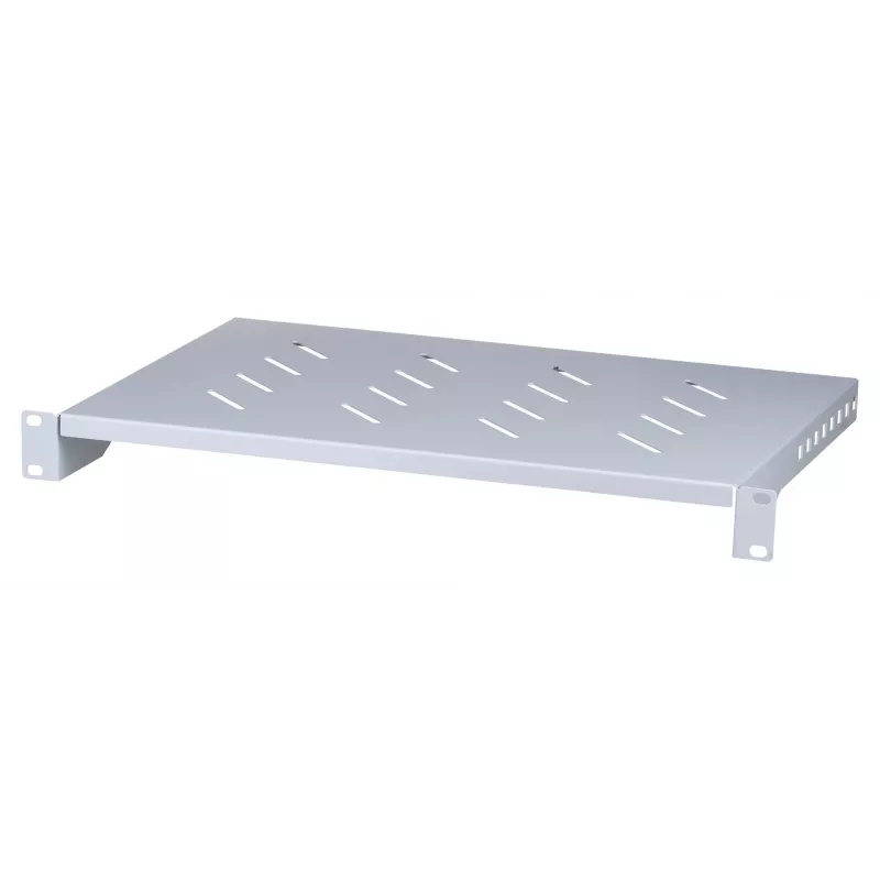 Rack shelf LANBERG AK-1004-S — 1U 19 inch grey, 483 mm width, 300 mm depth, 25 kg capacity