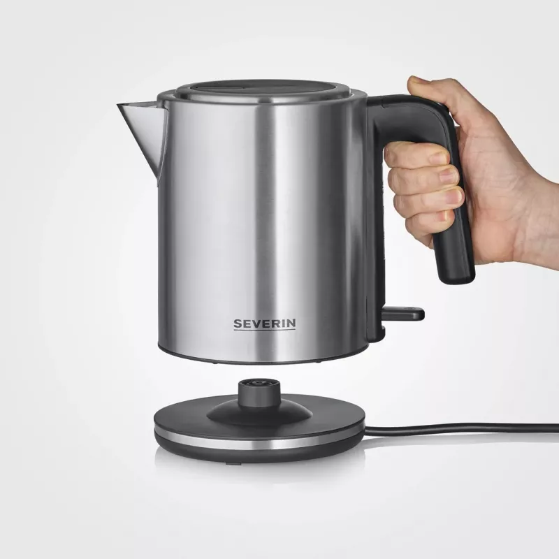 Severin WK 3489 electric kettle 1 L 2400 W Black, Silver