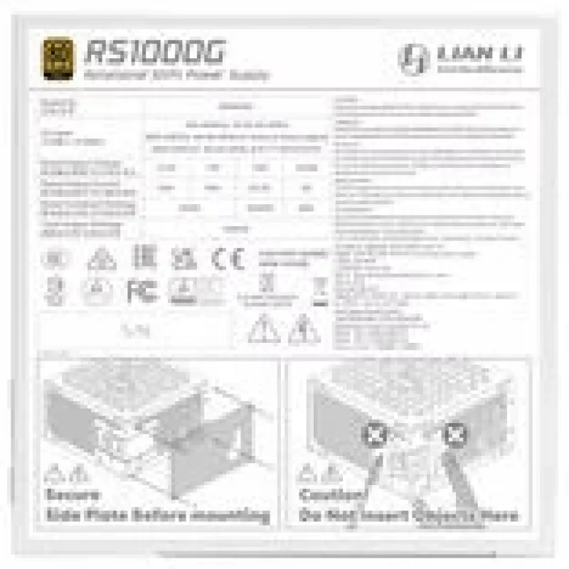 Power supply Lian Li RS Series ATX 3.1 modular 1000W 80 PLUS Gold white