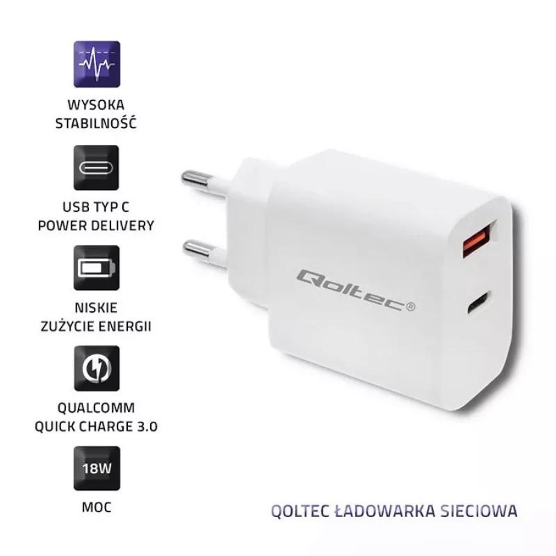 Power adapter Qoltec 51714