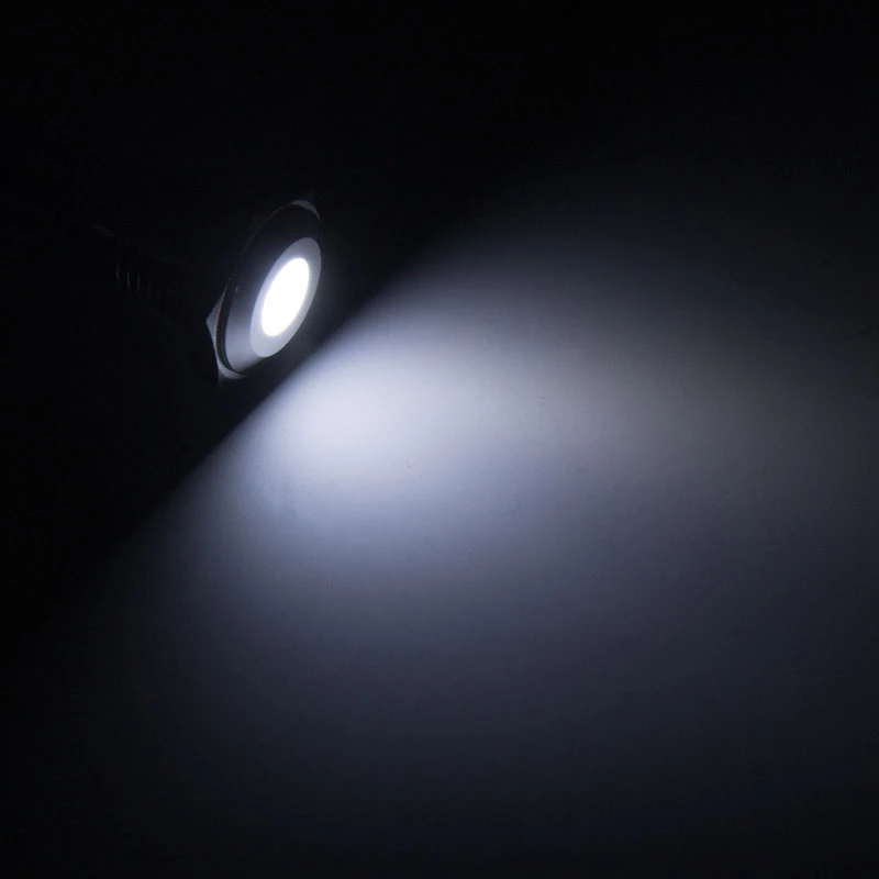 Illuminated Vandal-Resistant Push Button Lamptron LAMP-SW2004-H, black polycarbonate, white dot