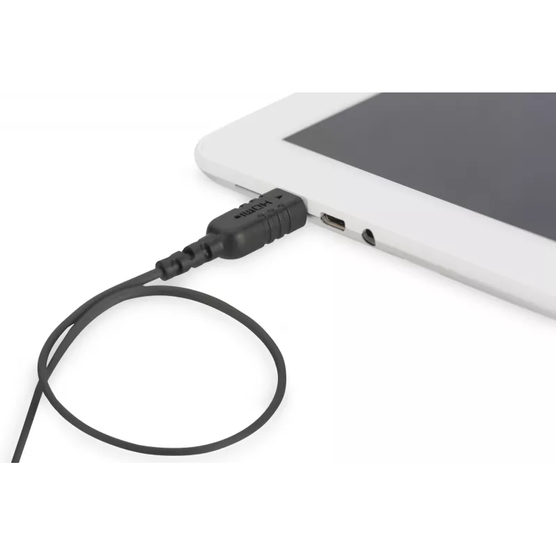 DIGITUS HDMI High Speed Connection Cable - HDMI-Kabel - HDMI männlich zu 19 pin mini HDMI Type C männlich - 2,0m - Doppelisolierung - Schwarz - geform