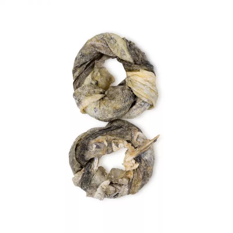Dog chew rings UNISZKI — cod skin natural treat, pack of 2