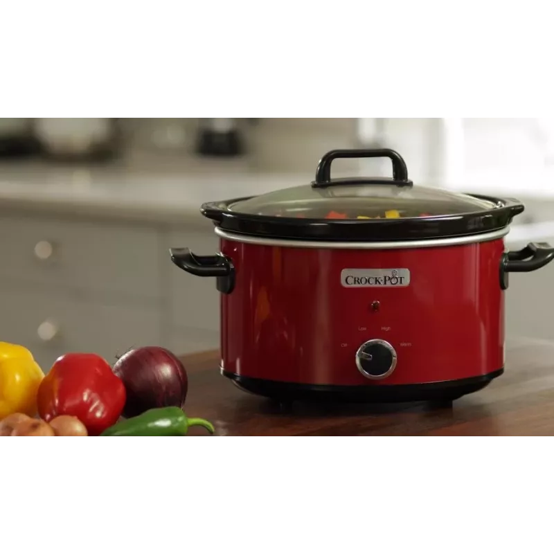 Slow Cooker Crock-Pot SCV400RD 3.5 L ceramic removable bowl, glass lid, 2 heat settings