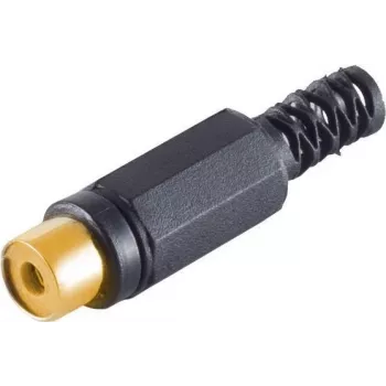 Cinch connector ShiverPeaks 51500-SG — RCA audio connector, black housing, gold-plated contacts