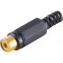 Cinch connector ShiverPeaks 51500-SG — RCA audio connector, black housing, gold-plated contacts