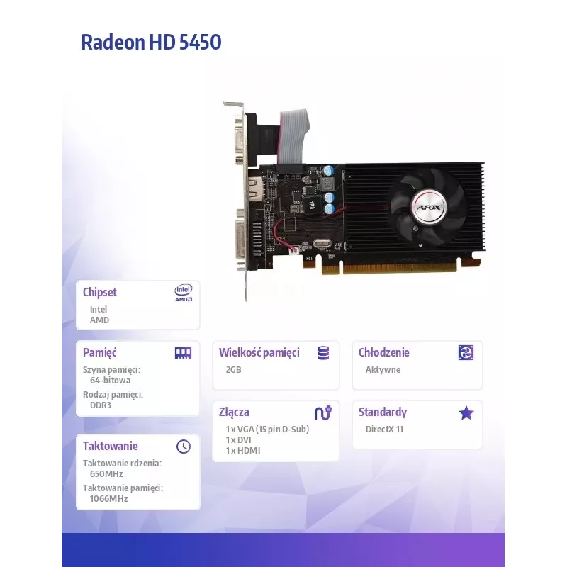 AFOX Radeon HD 5450 2GB DDR3 Graphics Card