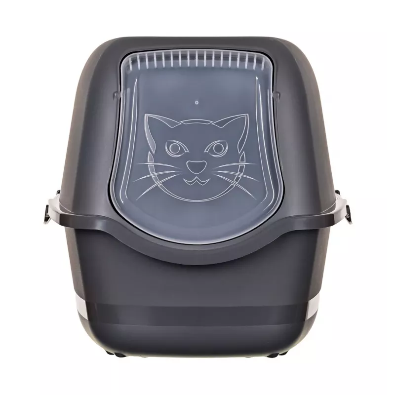 Cat litter box DIAMENTIQ BAYA anthracite, plastic, 55.5 x 40 x 38.7 cm, reversible doors