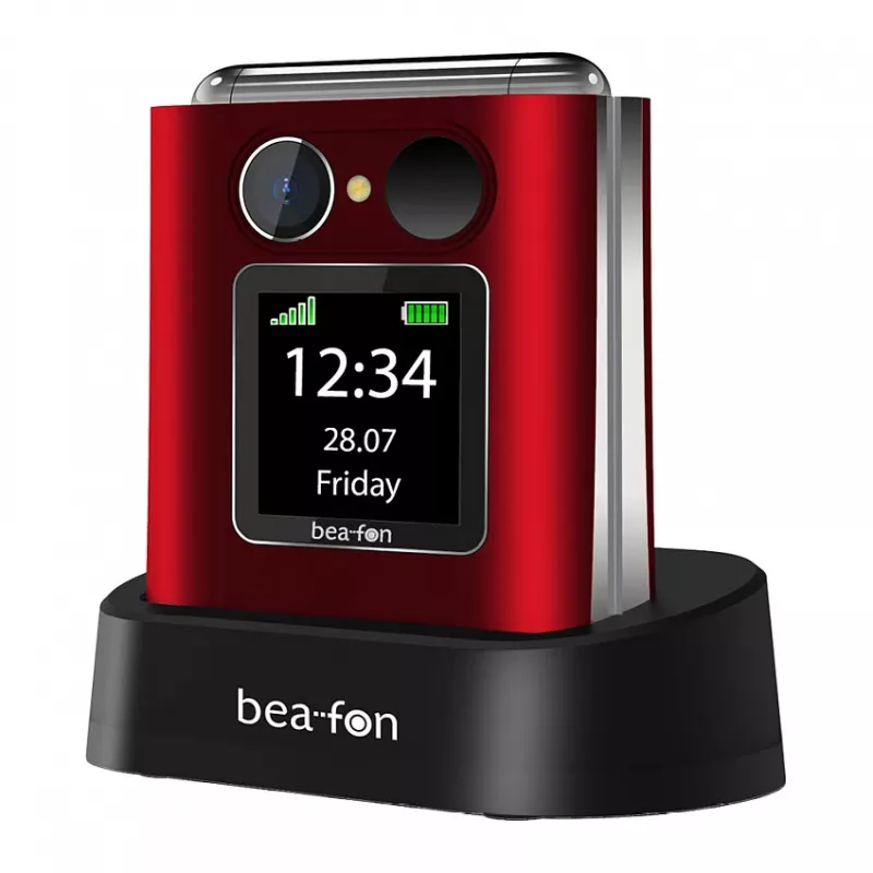 Flip phone Beafon Fold 10 Silver Line Red-Silver Dual SIM