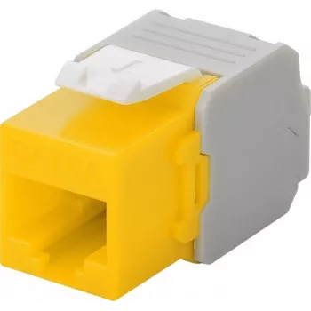 Wentronic Goobay CAT 6a KeyStone RJ45 Jack,Unshielded, 500MHz, Yellow-White (90691)