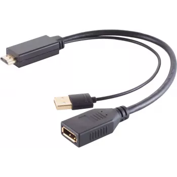 HDMI to DisplayPort adapter ShiverPeaks 10-01010 — 4K, 30 cm cable