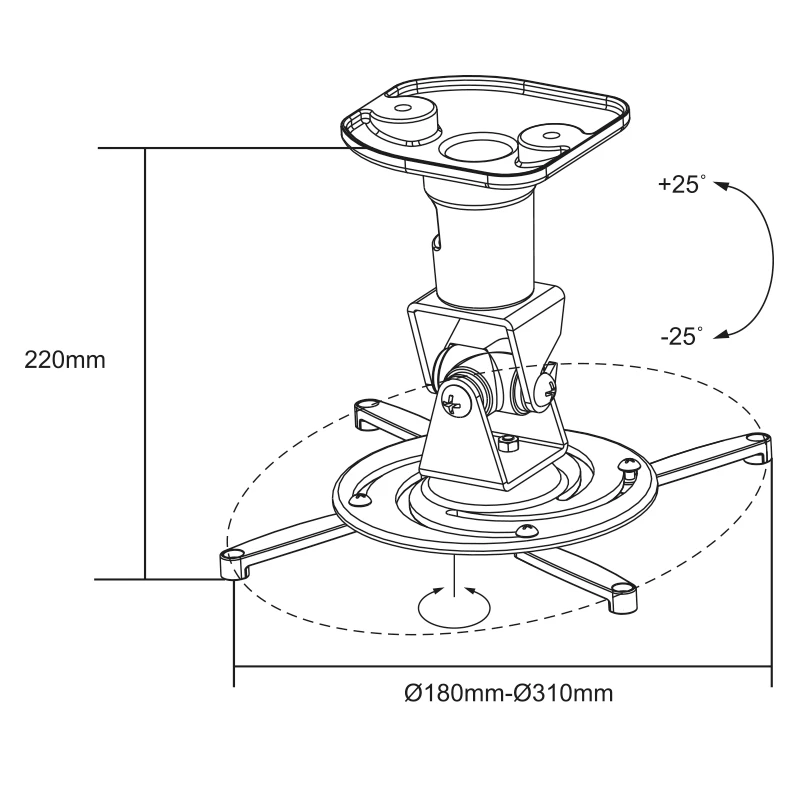 Ceiling Mount LogiLink BP0003 Maximum Weight 15 kg White