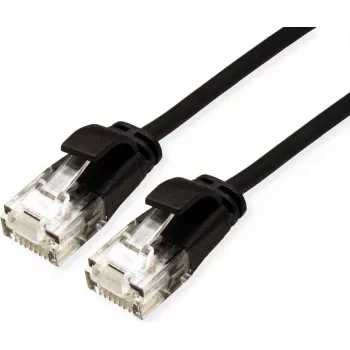 ROLINE GREEN UTP Patch Cable Cat.6A (Class EA), LSOH, slim, black, 0,15 m (21.44.3950)