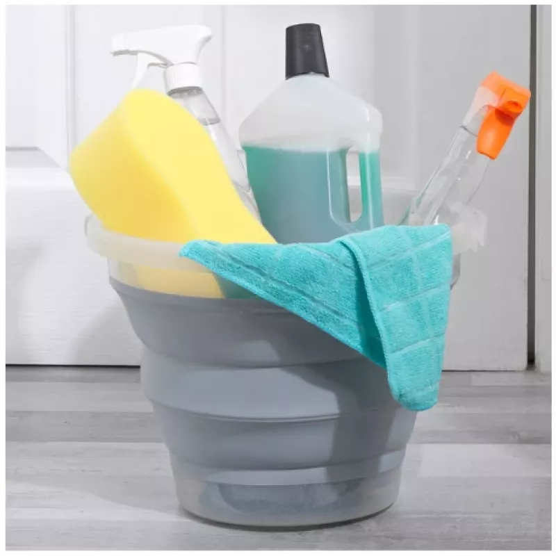 Collapsible bucket Beldray LA084354GRYBEU7 10 L, foldable silicone body, glitter design