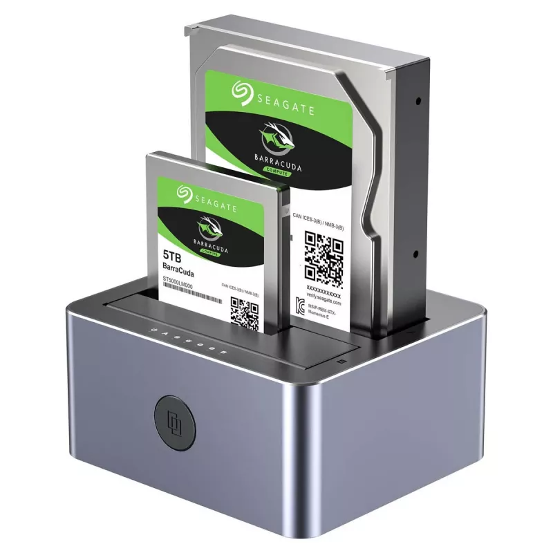 Docking Station Unitek 51642 for 2.5 inch/3.5 inch SATA drives, USB-C 10Gbps, 2-bay, aluminium