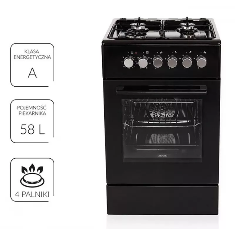 MPM MPM-56-KGM-12B Gas/electric cooker Black