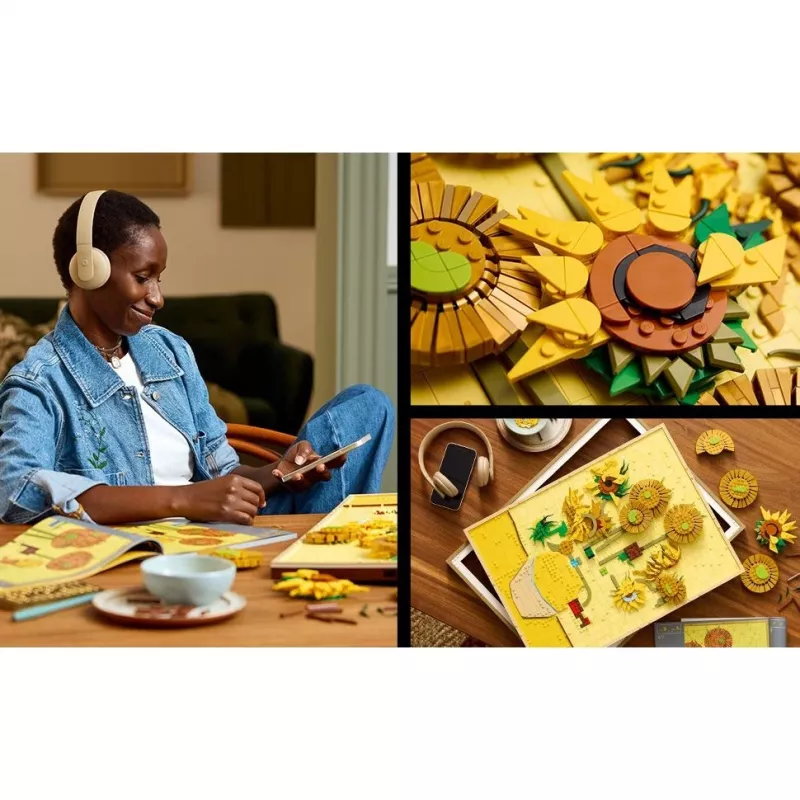 Wall mosaic set LEGO Art Vincent van Gogh Sunflowers 3D mosaic wall art set 2615 pieces 540×410×50 mm
