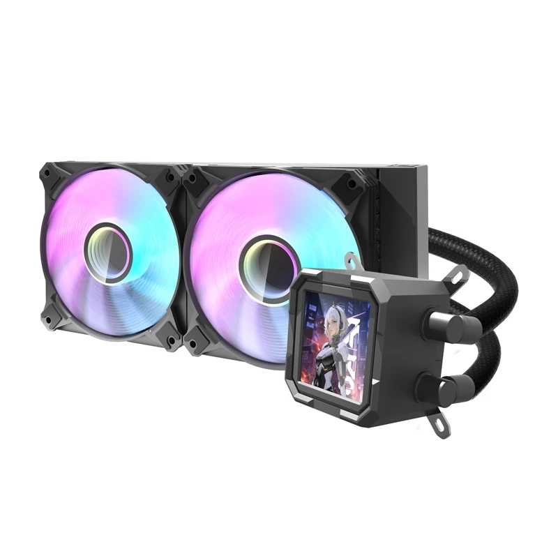 All-in-one liquid CPU cooler Darkflash DV240S, 120 mm fans, Black, supports LGA1700/AM5 and other sockets