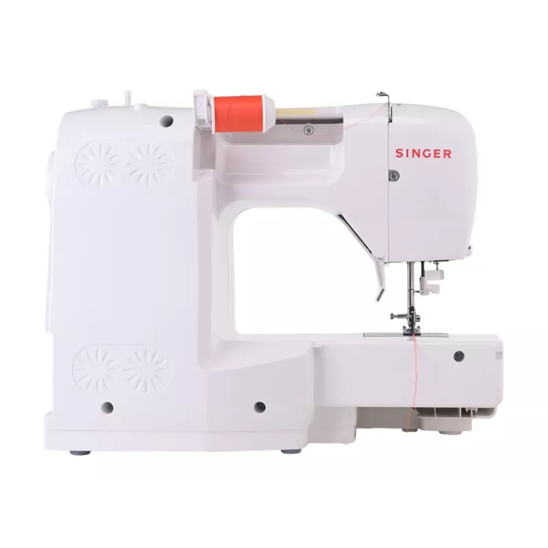 SINGER C5205 sewing machine, model 230239102, portable domestic mechanical/stitcher in coral orange
