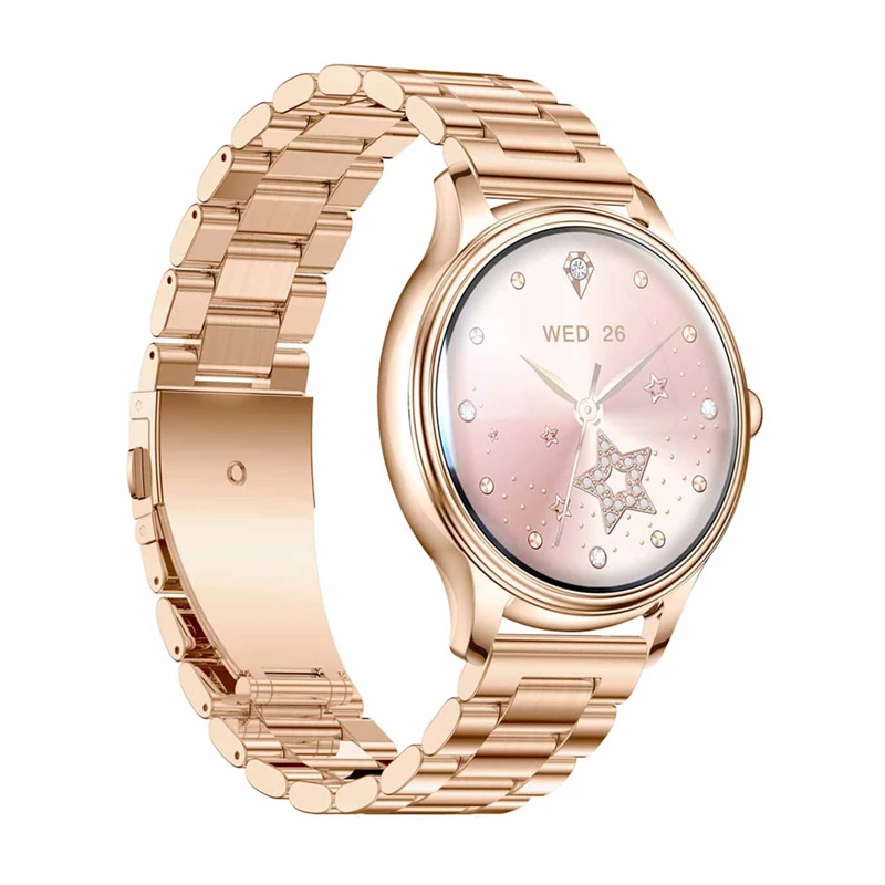 Smart watch Colmi L28 with Gold case and Gold stainless steel strap