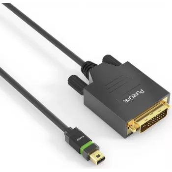 PureLink Ultimate Series ULS2100 - Adapter Cable - Single Link - Mini DisplayPort (M) Locking to DVI-D (M) screw-lock - DisplayPort 1.2 - 1 m - Round, 2K Support - Black