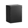 NETRACK 019-150-645-022 wall/hanging cabinet 19inch 15U/450 mm glass door black remov. side pan.