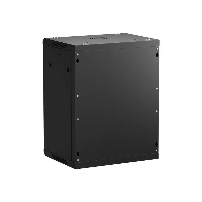 NETRACK 019-150-645-022 wall/hanging cabinet 19inch 15U/450 mm glass door black remov. side pan.