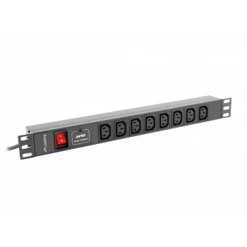 Lanberg PDU-08I-0200-C20-BK Stromverteilereinheit (PDU) 1U Schwarz 8 AC-Ausgänge (PDU-08I-0200-C20-BK)
