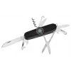Pocket knife AZYMUT Izeron multi-tool — 13 tools, stainless steel 420J2/3CR13, folded 9 cm, 91 g, leather belt pouch, built-in light & compass