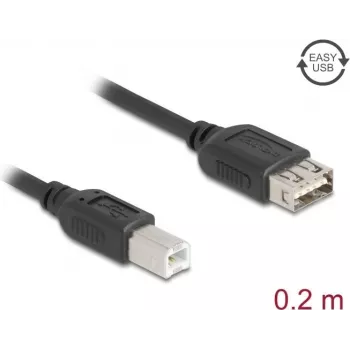 USB Cable DeLOCK 81528 0.2m USB B USB A Black USB 2.0