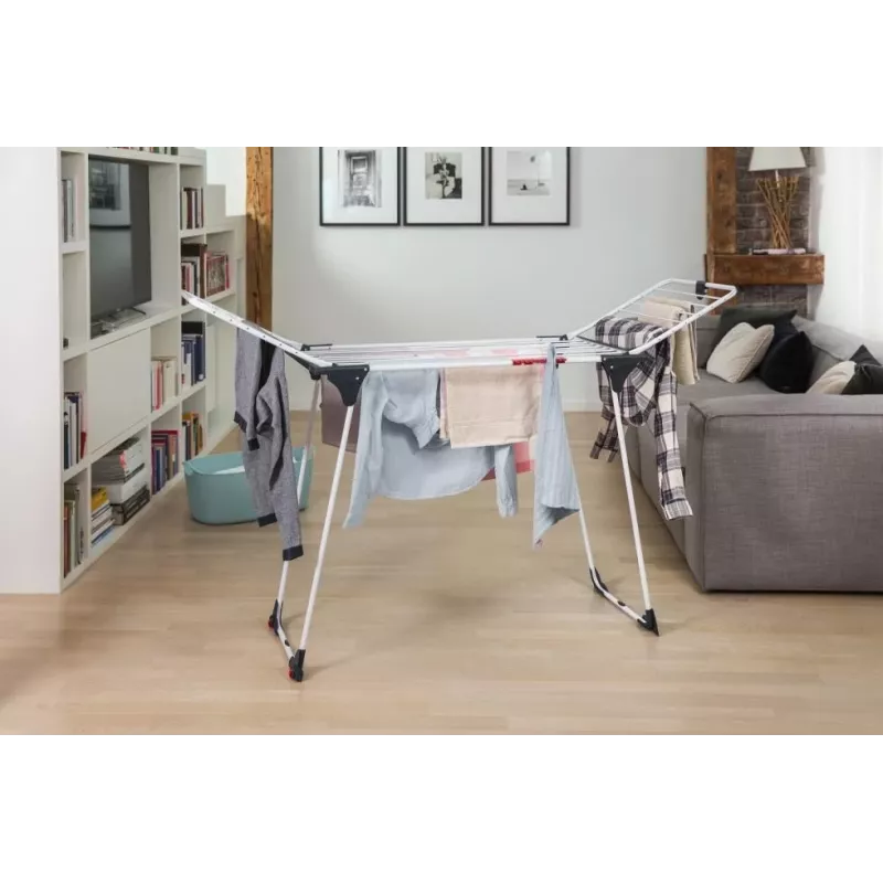 Drying rack VILEDA King White 157247 — steel, 20 m drying space, foldable with castor wheels